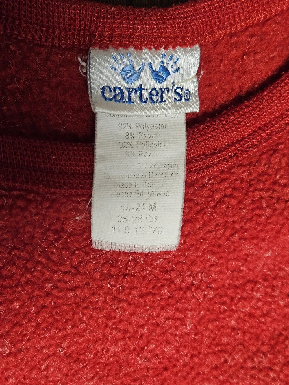 Vintage Carter's Red Terry Sleeveless One-Piece with Penguin & Bear Embroidery
